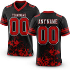 Custom Black Red-White 3D Pattern Splash Authentic Football Jersey