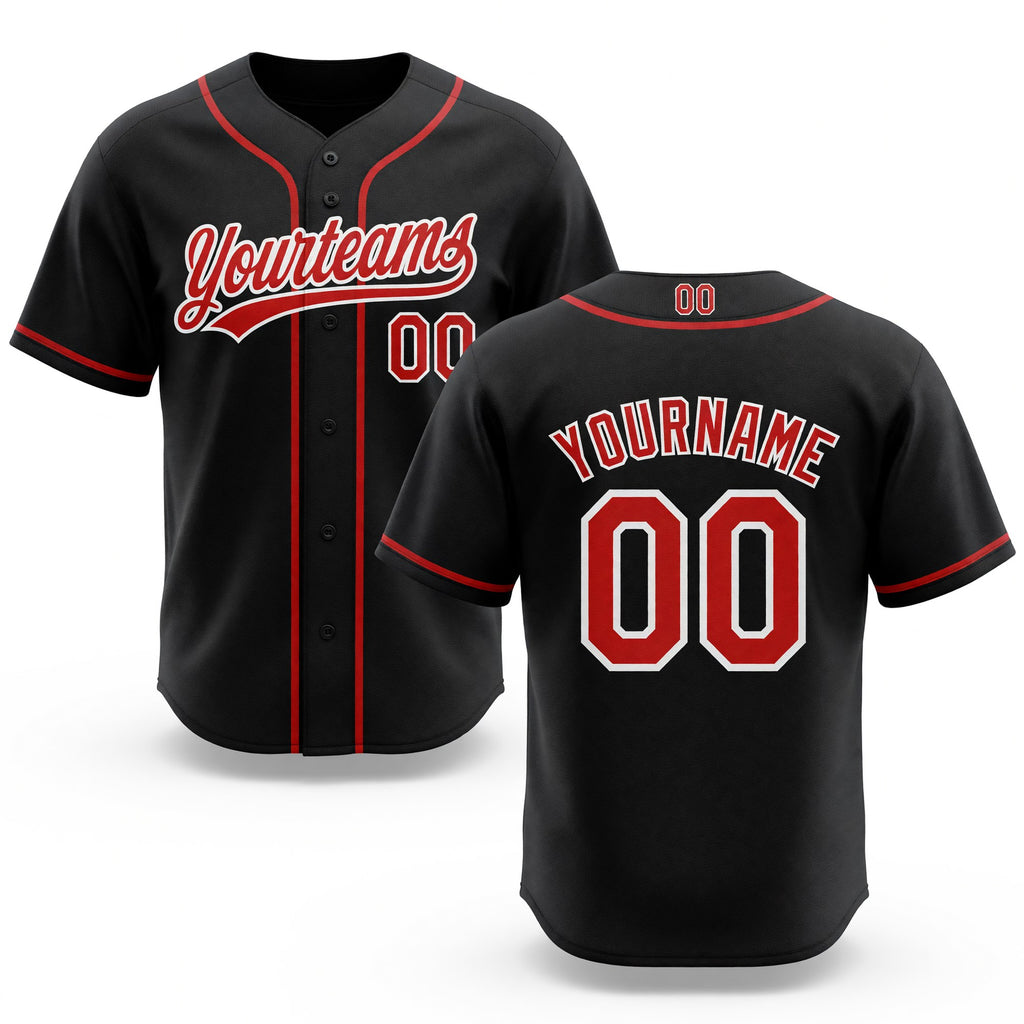 Custom Stitched Black Red-White Baseball Pullover Sweatshirt Hoodie