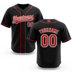 Custom Stitched Black Red-White Baseball Pullover Sweatshirt Hoodie