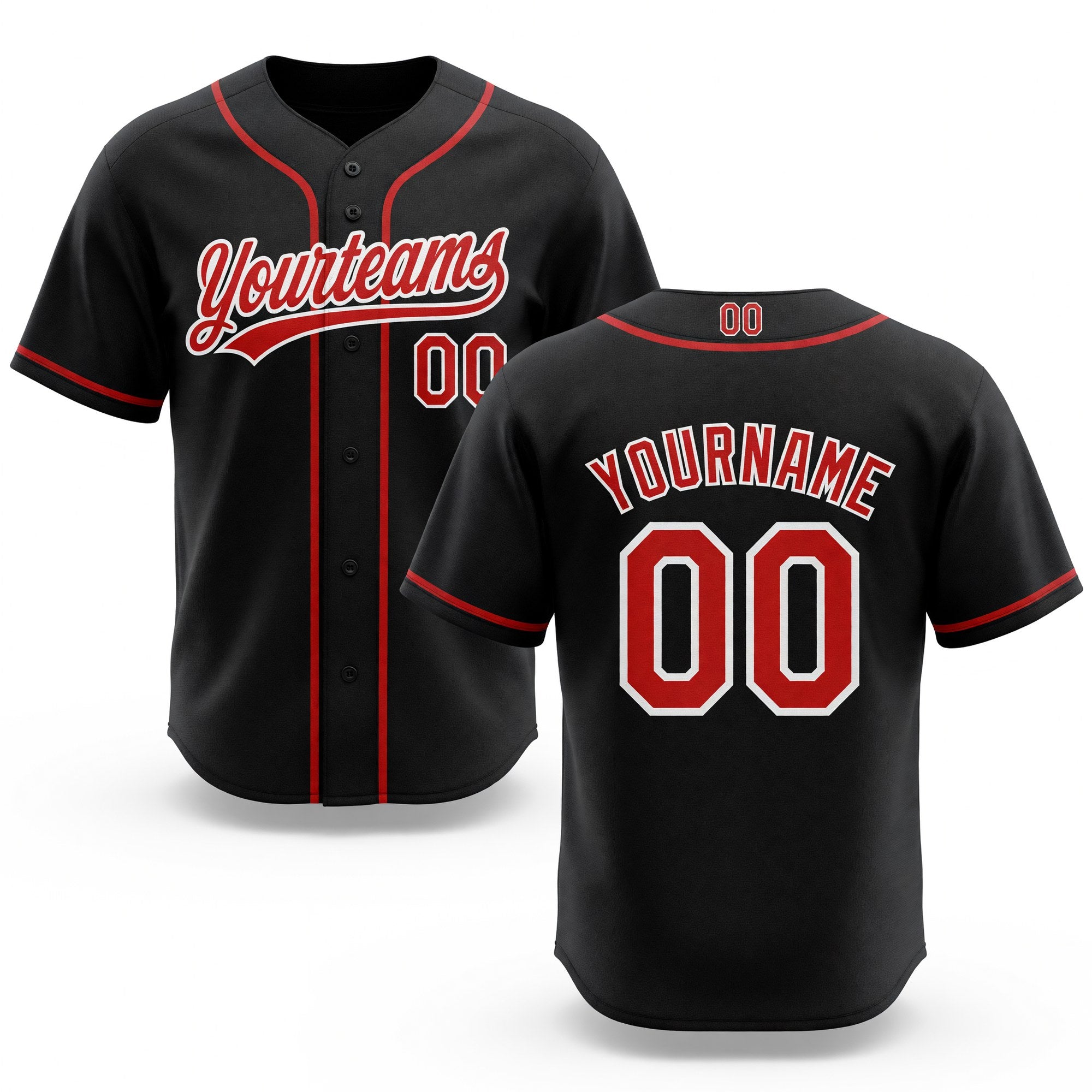 Custom Stitched Black Red-White Baseball Pullover Sweatshirt Hoodie