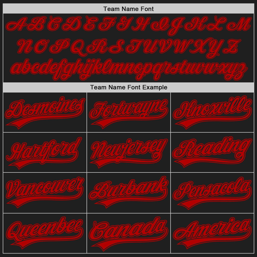 Custom Stitched Black Red Baseball Pullover Sweatshirt Hoodie photo 3