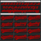 Custom Stitched Black Red Baseball Pullover Sweatshirt Hoodie photo 3
