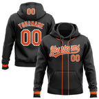 Custom Stitched Black Orange-White Baseball Pullover Sweatshirt Hoodie photo 1