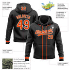 Custom Stitched Black Orange-White Baseball Pullover Sweatshirt Hoodie photo 2