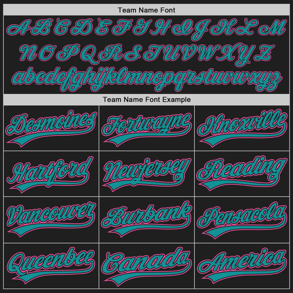 Custom Stitched Black Pink-Teal Baseball Pullover Sweatshirt Hoodie photo 3