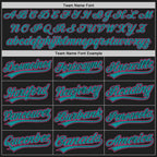 Custom Stitched Black Pink-Teal Baseball Pullover Sweatshirt Hoodie photo 3