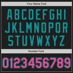 Custom Stitched Black Pink-Teal Baseball Pullover Sweatshirt Hoodie photo 4