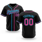 Custom Stitched Black Pink-Sky Blue Baseball Pullover Sweatshirt Hoodie