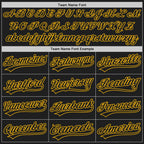 Custom Stitched Black Gold Baseball Pullover Sweatshirt Hoodie photo 3