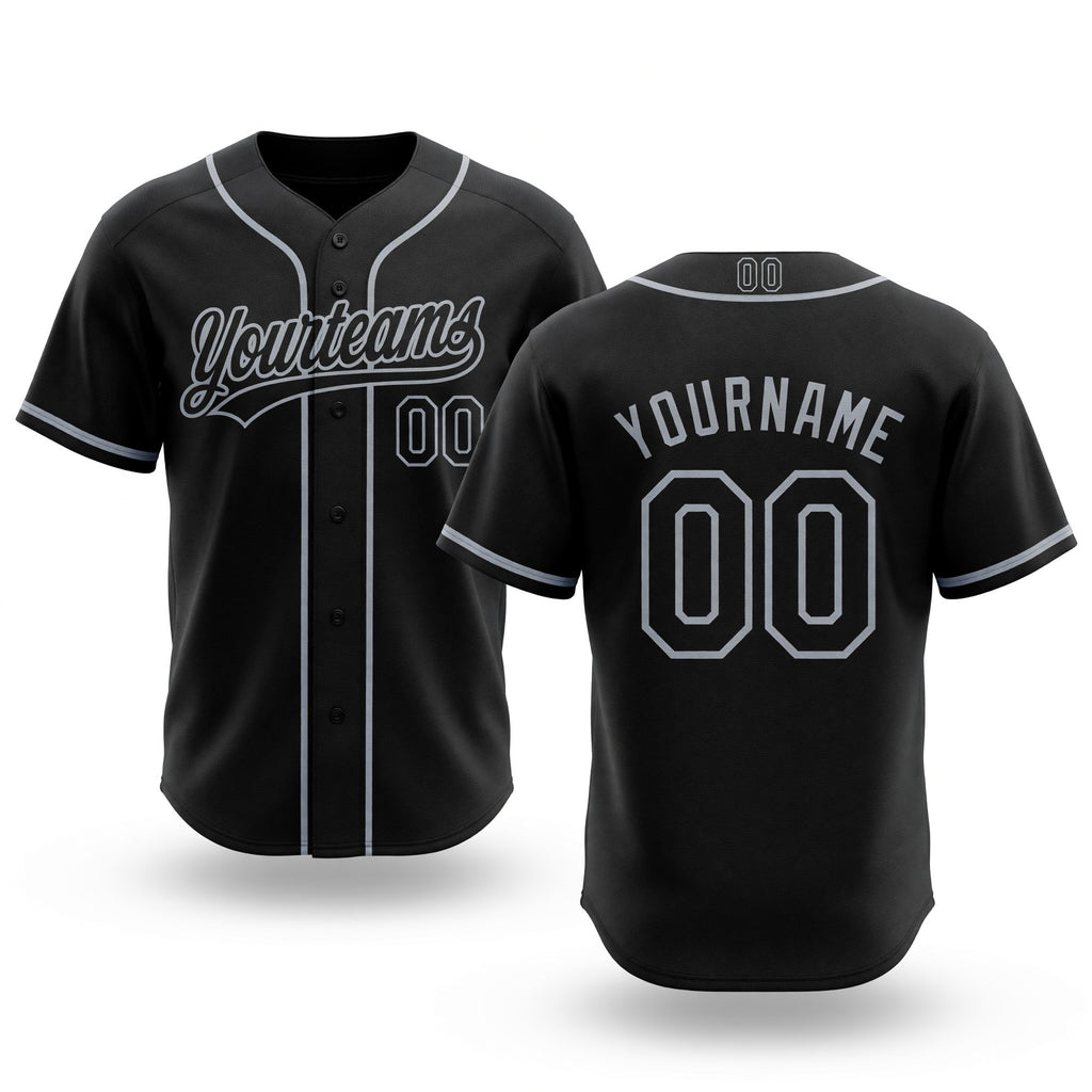 Custom Stitched Black Gray Baseball Pullover Sweatshirt Hoodie