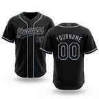 Custom Stitched Black Gray Baseball Pullover Sweatshirt Hoodie