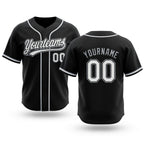 Custom Stitched Black White-Gray Baseball Pullover Sweatshirt Hoodie