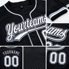 Custom Stitched Black White-Gray Baseball Pullover Sweatshirt Hoodie detail
