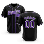 Custom Stitched Black Purple-White Baseball Pullover Sweatshirt Hoodie