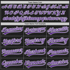 Custom Stitched Black Purple-White Baseball Pullover Sweatshirt Hoodie photo 3