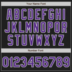 Custom Stitched Black Purple-White Baseball Pullover Sweatshirt Hoodie photo 4