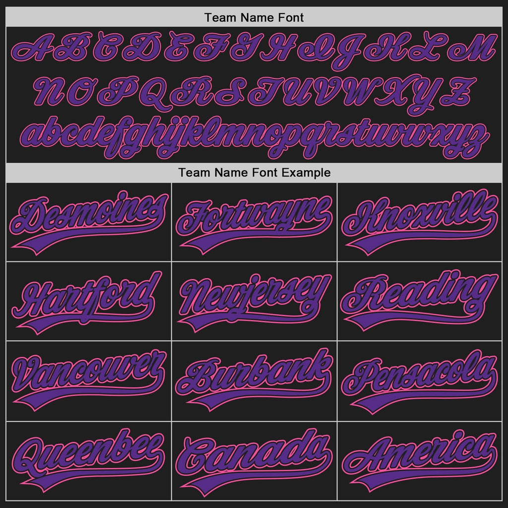 Custom Stitched Black Purple-Pink Baseball Pullover Sweatshirt Hoodie photo 3