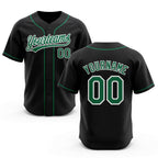 Custom Stitched Black Kelly Green-White Baseball Pullover Sweatshirt Hoodie