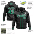Custom Stitched Black Kelly Green-White Baseball Pullover Sweatshirt Hoodie photo 2