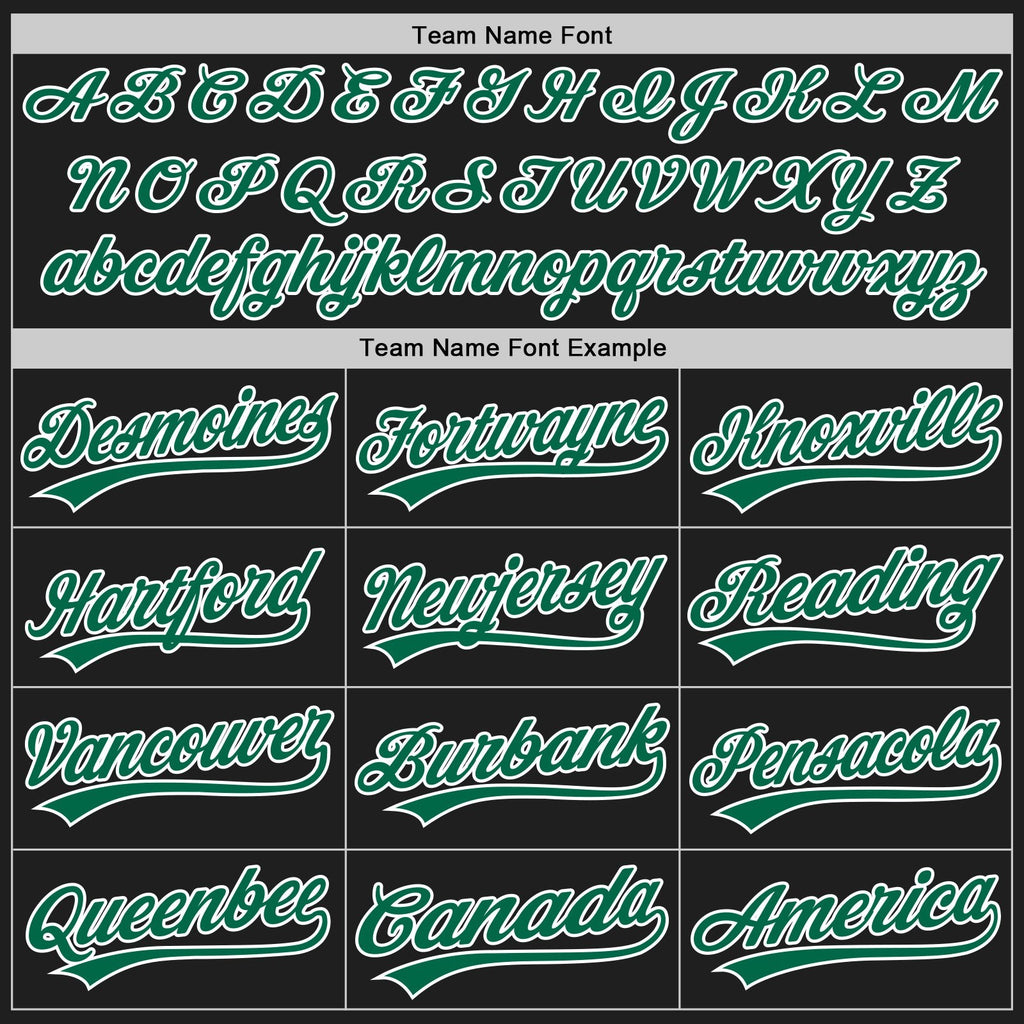 Custom Stitched Black Kelly Green-White Baseball Pullover Sweatshirt Hoodie photo 3