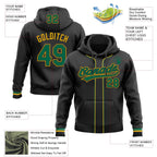 Custom Stitched Black Kelly Green-Gold Baseball Pullover Sweatshirt Hoodie photo 2