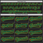 Custom Stitched Black Kelly Green-Gold Baseball Pullover Sweatshirt Hoodie photo 3