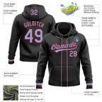 Custom Stitched Black Light Blue-Red Baseball Pullover Sweatshirt Hoodie photo 2