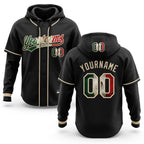 Custom Stitched Black Vintage Mexican Flag-Cream Baseball Pullover Sweatshirt Hoodie