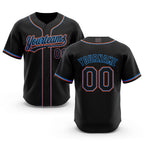Custom Stitched Black Powder Blue-Orange Baseball Pullover Sweatshirt Hoodie