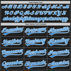 Custom Stitched Black Powder Blue-White Baseball Pullover Sweatshirt Hoodie photo 3