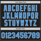 Custom Stitched Black Powder Blue-White Baseball Pullover Sweatshirt Hoodie photo 4