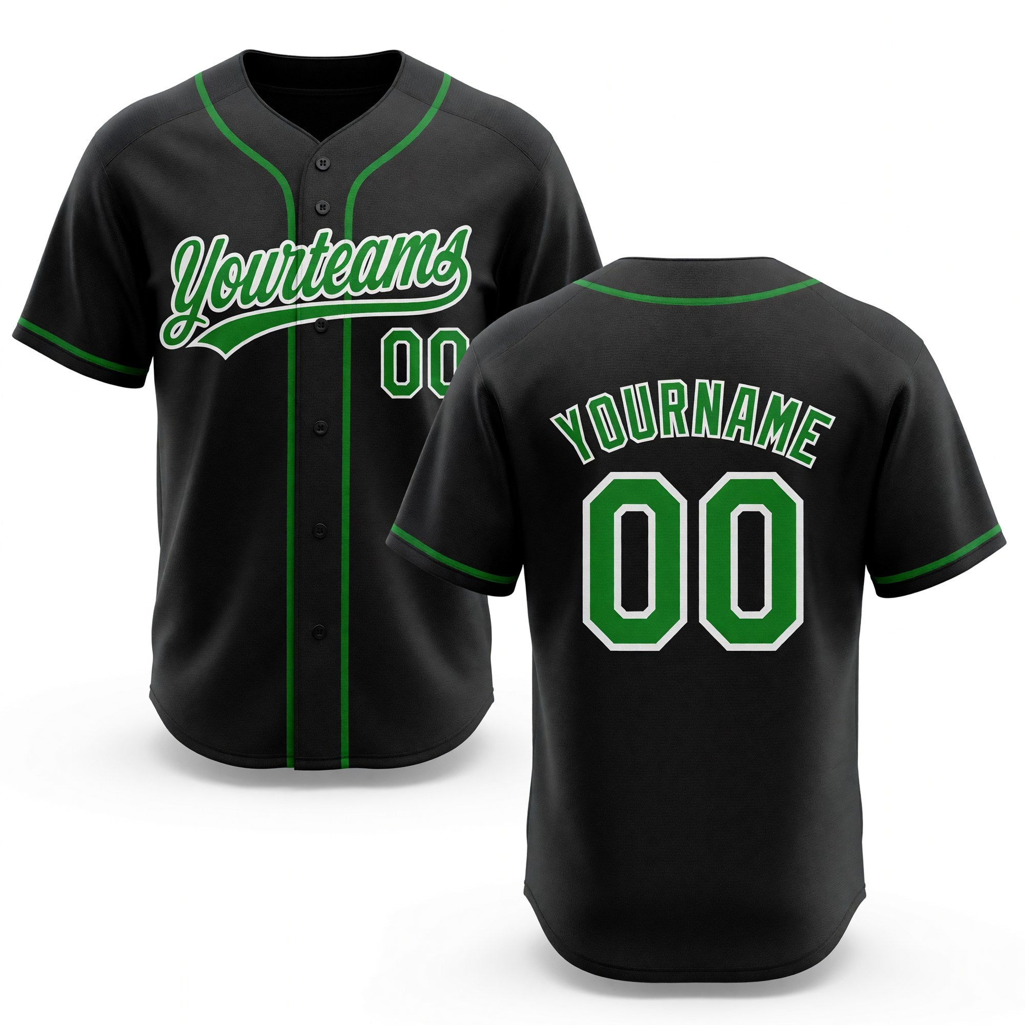 Custom Stitched Black Grass Green-White Baseball Pullover Sweatshirt Hoodie