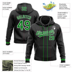 Custom Stitched Black Grass Green-White Baseball Pullover Sweatshirt Hoodie photo 2