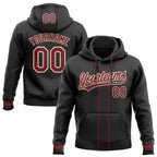 Custom Stitched Black Maroon-Cream Baseball Pullover Sweatshirt Hoodie photo 1
