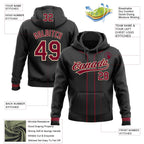 Custom Stitched Black Maroon-Cream Baseball Pullover Sweatshirt Hoodie photo 2