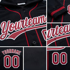 Custom Stitched Black Cardinal-White Baseball Pullover Sweatshirt Hoodie detail