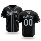 Custom Stitched Black Silver Baseball Pullover Sweatshirt Hoodie