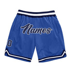 Custom Blue Navy-White Authentic Throwback Basketball Shorts photo 1