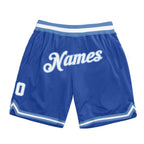 Custom Blue White-Light Blue Authentic Throwback Basketball Shorts photo 1