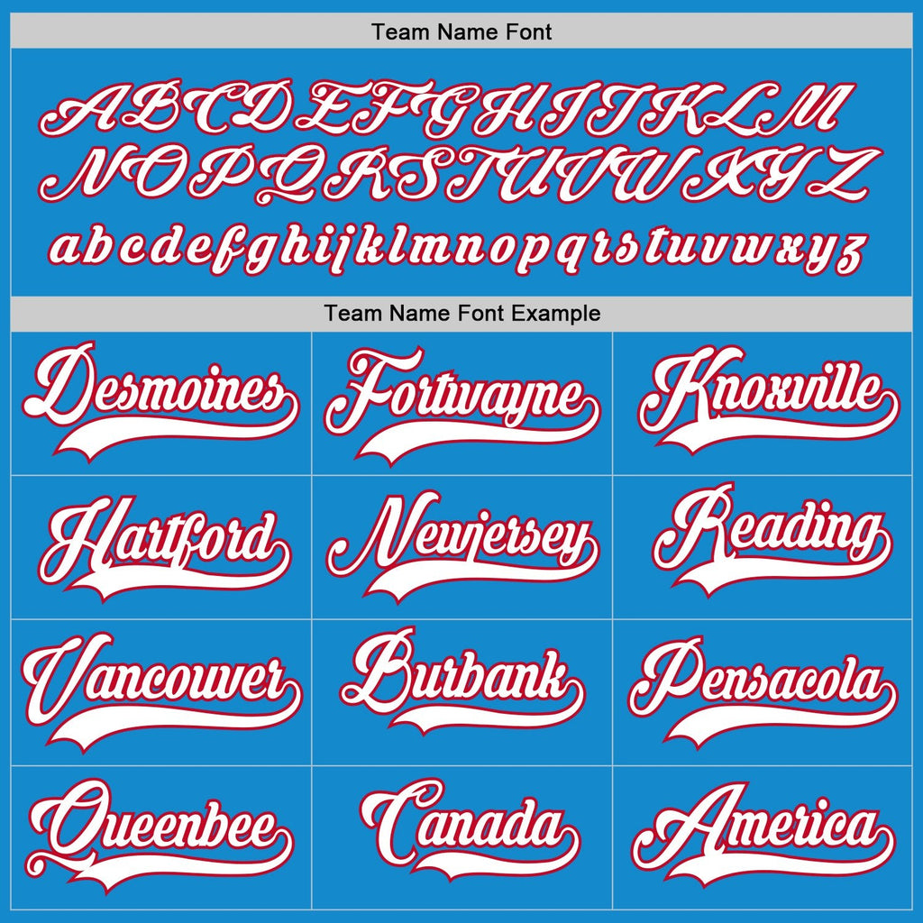 Custom Blue White-Red Hockey Jersey photo 4