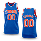 Custom Blue Orange-White Authentic Throwback Basketball Jersey