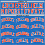 Custom Blue Orange-White Authentic Throwback Basketball Jersey photo 2