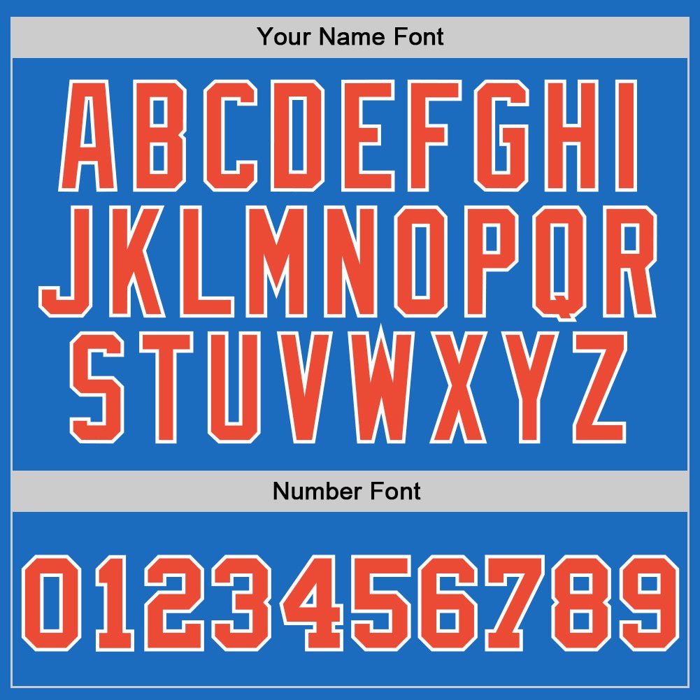 Custom Blue Orange-White Authentic Throwback Basketball Jersey photo 3