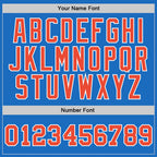 Custom Blue Orange-White Authentic Throwback Basketball Jersey photo 3