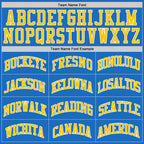 Custom Blue Gold-White Authentic Throwback Basketball Jersey photo 2