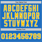 Custom Blue Gold-White Authentic Throwback Basketball Jersey photo 3