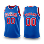 Custom Blue Red-White Authentic Throwback Basketball Jersey