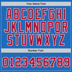 Custom Blue Red-White Authentic Throwback Basketball Jersey photo 3