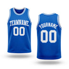 Custom Blue White-Light Blue Authentic Throwback Basketball Jersey