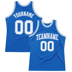 Custom Blue White-Light Blue Authentic Throwback Basketball Jersey photo 1